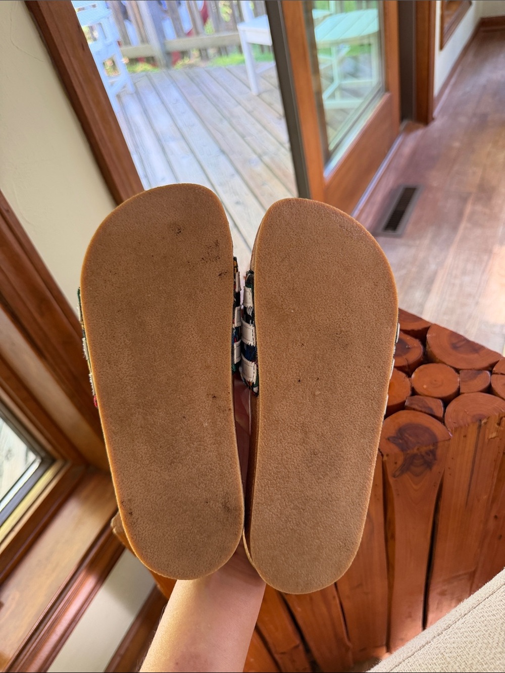 adidas  Multicolor Slide Sandals with White Stripe Bands - Picture 2 of 2